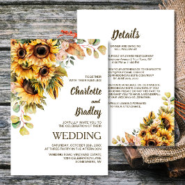 Alles in einer Sonnenblumenhochzeit Einladung