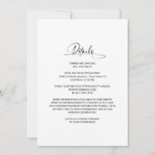 Alles in einer stilvollen Minimalistischen Schwarz Einladung (Rückseite)