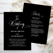 Alles in einer stilvollen Minimalistischen Schwarz Einladung