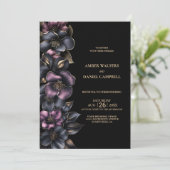 Alles in einer stilvollen, rosa, grauen, floralen  einladung (Stehend Vorderseite)