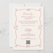 Alles in einer trostlosen, rosa, handgezeichneten einladung (Rückseite)