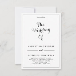 Alles in einer UAWG einfache zeitgenössische Hochz Einladung