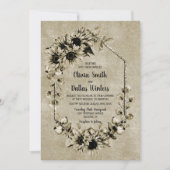 Alles in einer Vintagen Sonnenblumenhochzeit Einladung (Vorderseite)