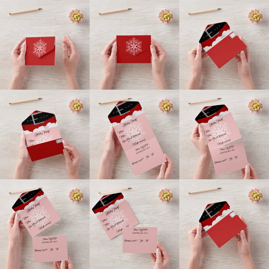 Alles in einer Weihnachtsfeier-Einladung & RSVP All In One Einladung