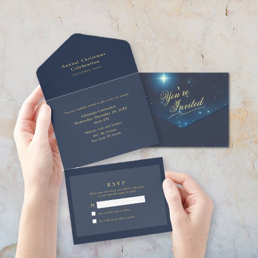 Alles in einer Weihnachtsstern-Party Einladung