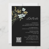 Alles in einer Wildblume Oval Frame Wedding Black Einladung (Rückseite)