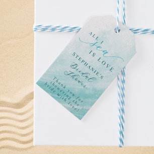 Alles in Meer ist Liebe Aquamarin Ocean Beach Brau Geschenkanhänger