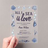 Alles in Meer ist Liebe Brautparty Aquarellmeere Acryleinladungen (Insitu (Handheld))