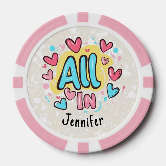 "Alles in" Personalisierter Graffiti-Stil Pokerchips (Vorderseite)