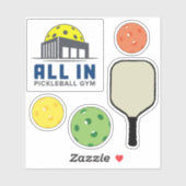 Alles in Pickleball-Gym-Aufkleber Aufkleber (Blatt)