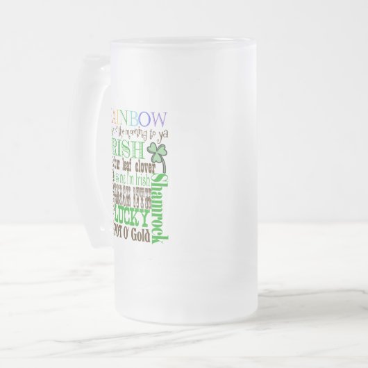 Alles Irisch Mattglas Bierglas (Vorderseite Links)