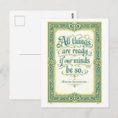 "Alles ist bereit" Shakespeare Postkarte (Vorne/Hinten)