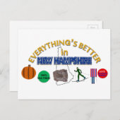 Alles ist besser in New Hampshire Postkarte (Vorne/Hinten)