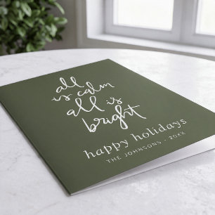 Alles ist Calm All ist hell Moderner Weihnachtsbau Feiertagskarte