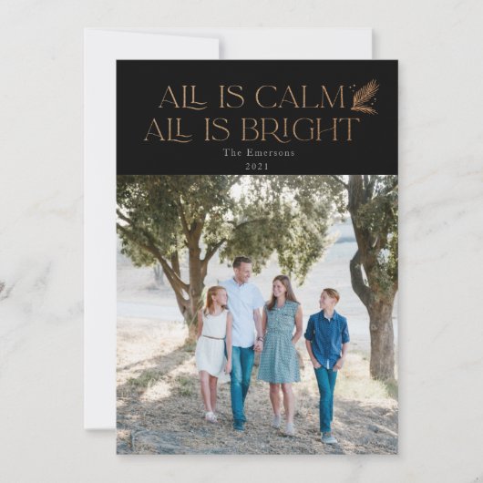 Alles ist Calm All ist helles Weihnachts-Foto Blac (Vorderseite)