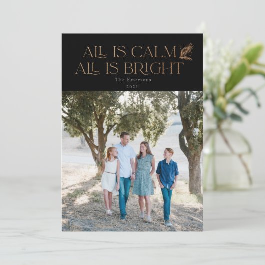 Alles ist Calm All ist helles Weihnachts-Foto Blac (Stehend Vorderseite)