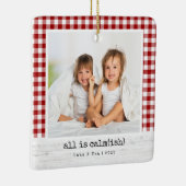 Alles ist Calm(ish) ・ Red Buffalo Karo Foto Keramikornament (Rechts)