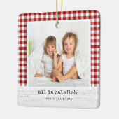 Alles ist Calm(ish) ・ Red Buffalo Karo Foto Keramikornament (Links)