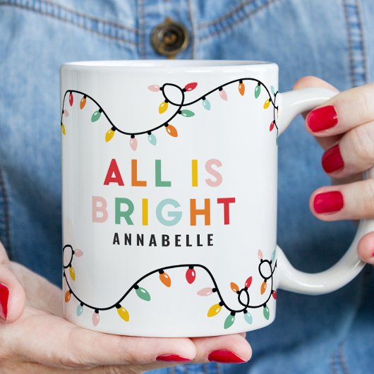 Alles ist ein fröhlicher, moderner heller Weihnach Tasse