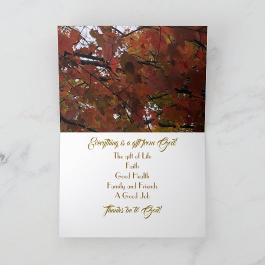 Alles ist ein Geschenk Gottes, Erntedank Card Karte (Innenseite)