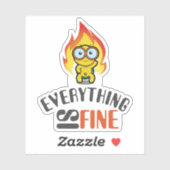 Alles ist fein trockener Spaß Schildkröte Illustra Aufkleber (Blatt)