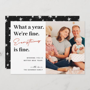 Alles ist Fine Script Fun Family Foto Feiertagskarte