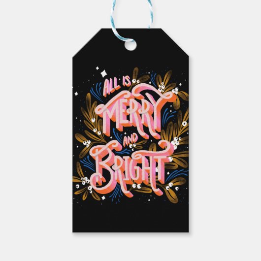 Alles ist fröhlich und helle Geschenke Tag Geschenkanhänger (Vorderseite)