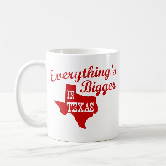 Alles ist größer in Texas Staat Form Tasse (Links)