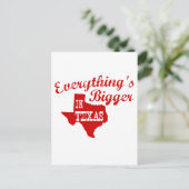Alles ist größer in Texas Staat Shape Post Card Postkarte (Stehend Vorderseite)