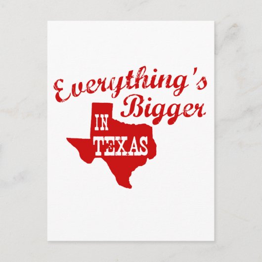Alles ist größer in Texas Staat Shape Post Card Postkarte (Vorderseite)