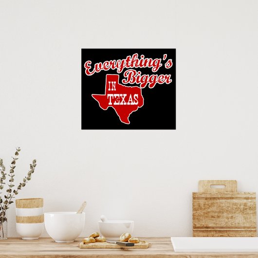 Alles ist größer in Texas Staat Shape Poster (Küche)