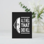 Alles ist gut, dass endet gut Shakespeare Zitat Postkarte (Stehend Vorderseite)