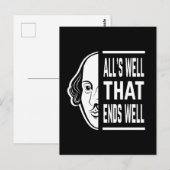 Alles ist gut, dass endet gut Shakespeare Zitat Postkarte (Vorne/Hinten)