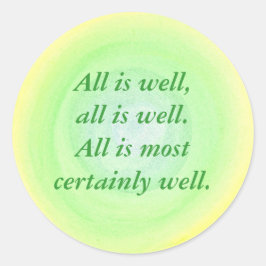 Alles ist gut, gelb-grüne Affirmation Aufkleber