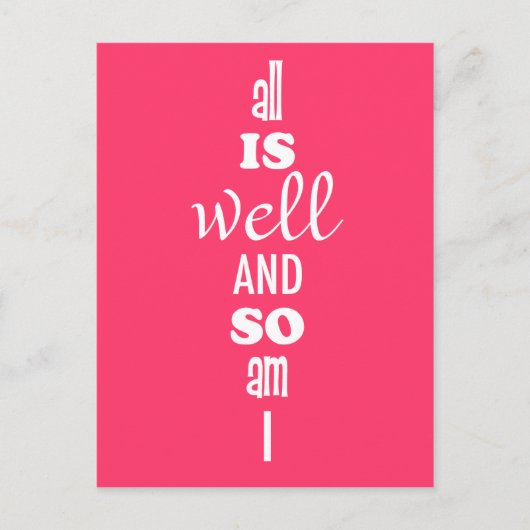 Alles ist gut, und so bin ich Affirmation Postcard Postkarte (Vorderseite)