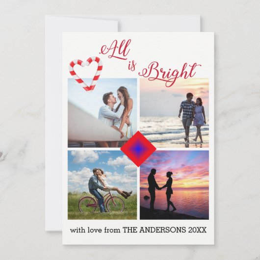 Alles ist hell Candy Cane Herz Foto Collage (Vorderseite)