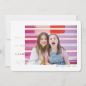 Alles ist hell und farbenfroh. Frohes Weihnachten Einladung (Vorderseite)