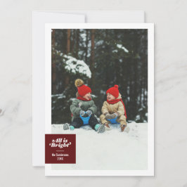 Alles ist hell und feucht Burgund Checkerboard fes Feiertagskarte