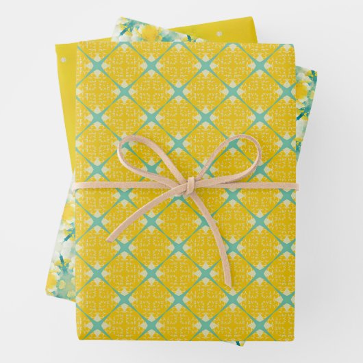 Alles ist helle Sammlung Zesty Yellow Citrus Burst Geschenkpapier Set (Beispiel)