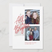 Alles ist heller 2 Foto Weihnachtskarte Einladung (Vorderseite)