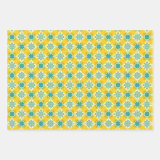 Alles ist hellgelb und blau gefeiert. geschenkpapier set (Vorderseite)