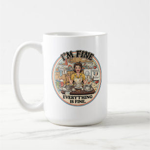 Alles ist in Ordnung Lustiger Retro-Hausfrauen-H Kaffeetasse