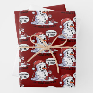 Alles ist in Ordnung, nur ein schmelzender Schneem Geschenkpapier Set