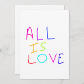 Alles ist Liebe Regenbogen farbenfroher Stolz LGBT Einladung (Vorne/Hinten)