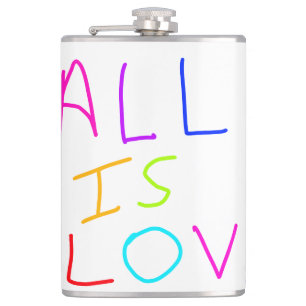 Alles ist Liebe Regenbogen farbenfroher Stolz LGBT Flachmann