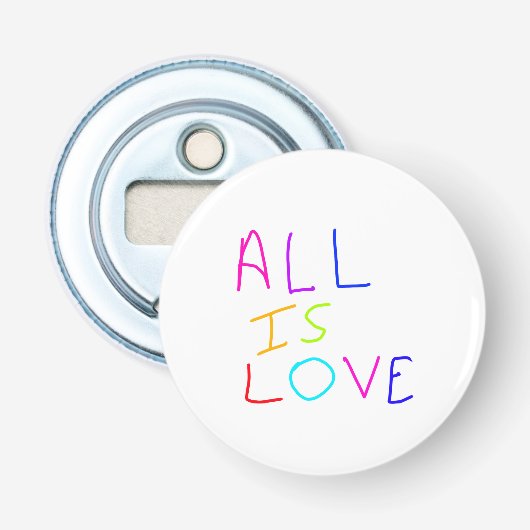 Alles ist Liebe Regenbogen farbenfroher Stolz LGBT Flaschenöffner (Vorderseite)