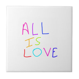 Alles ist Liebe Regenbogen farbenfroher Stolz LGBT Fliese