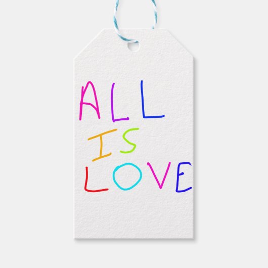 Alles ist Liebe Regenbogen farbenfroher Stolz LGBT Geschenkanhänger (Vorderseite)