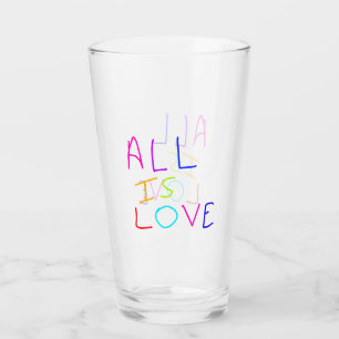 Alles ist Liebe Regenbogen farbenfroher Stolz LGBT Glas