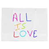 Alles ist Liebe Regenbogen farbenfroher Stolz LGBT Große Geschenktüte (Rückseite)